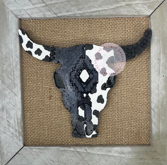 Cow Print Bull Skull Car Freshie