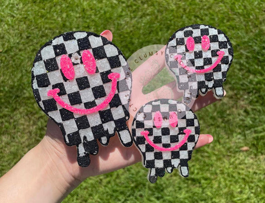 Checkered Smiley Freshie Vent Clip Set