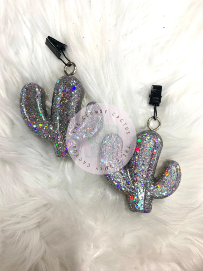 Glitter Cactus Vent Clips Set of 2